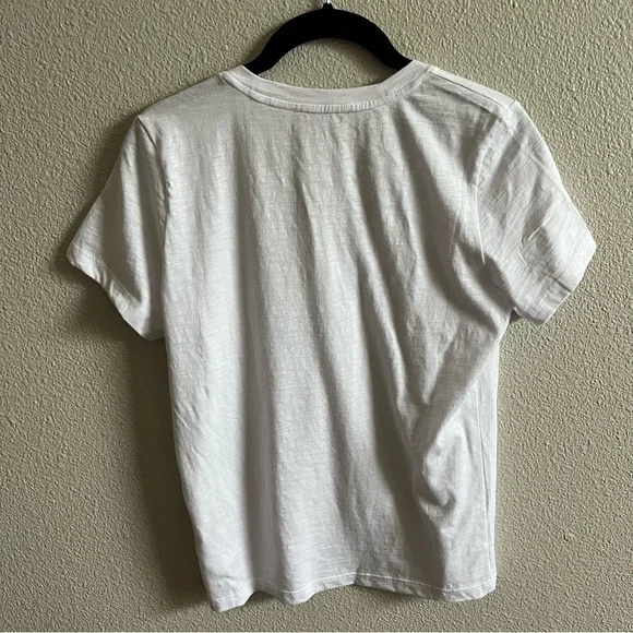 NWT Madewell White The Easy Crop V-Neck Tee in Soft Slub Small - Picture 5 of 7